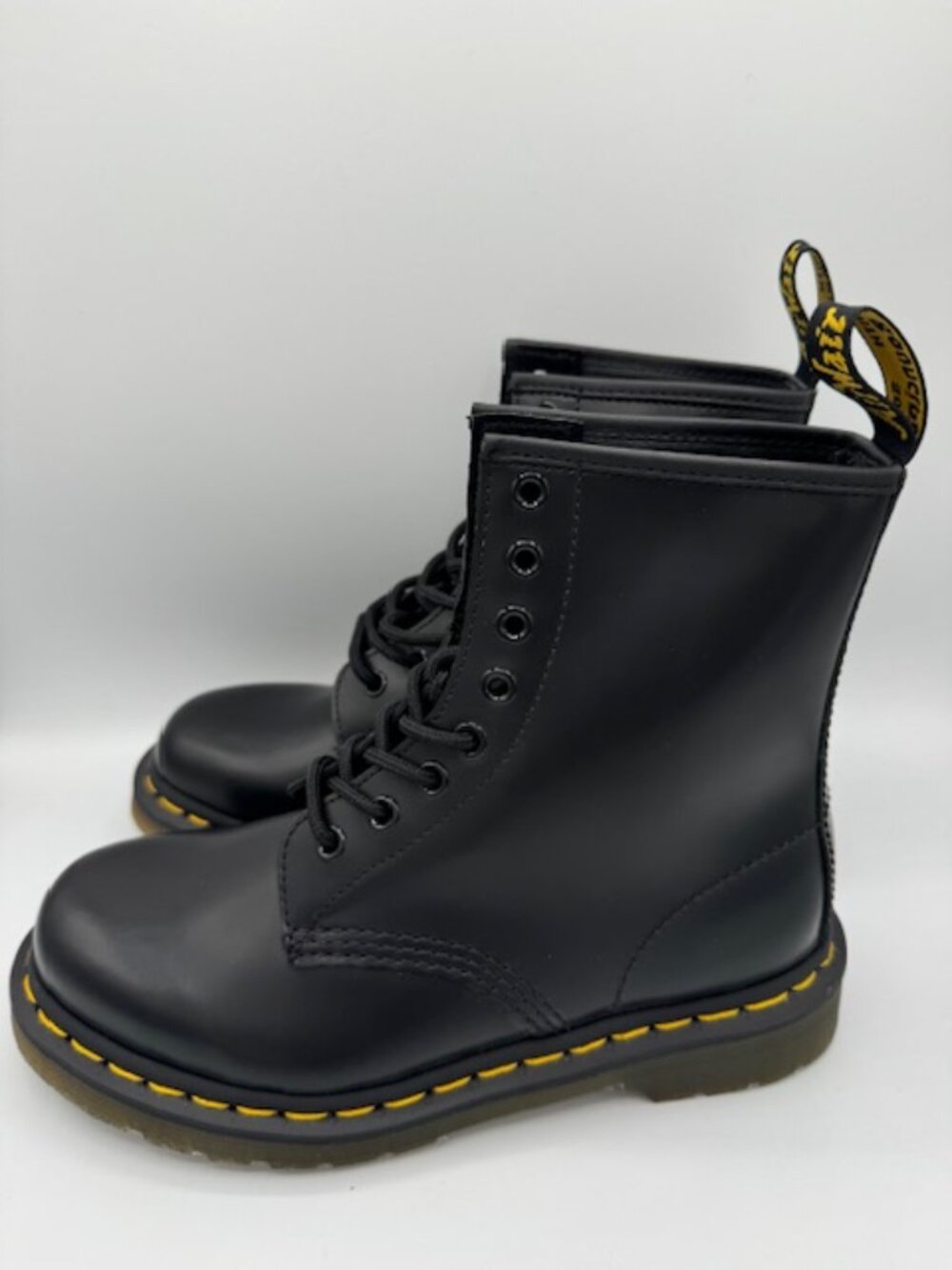 Dr. Martens 1460 Black Smooth Leather Lace Up Boots Women's Size 6 NEW!!